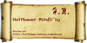 Hoffbauer Mihály névjegykártya